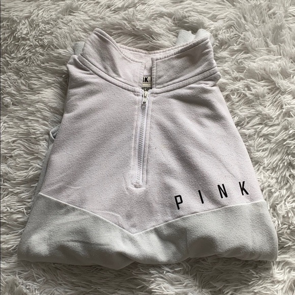 quarter zip up sweater. Half white. Half mint. - Picture 2 of 3